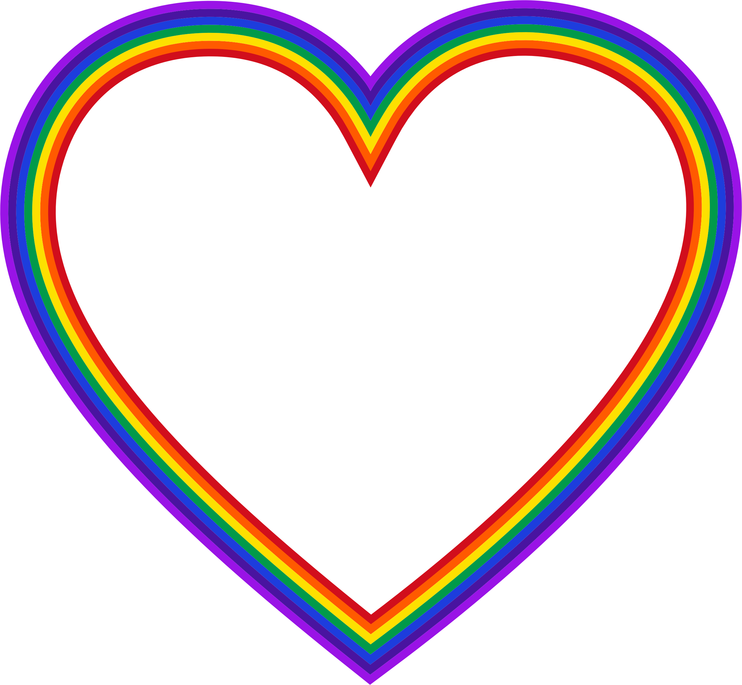 Hearts Clipart Rainbow - Rainbow Heart Clip Art (2370x2190)