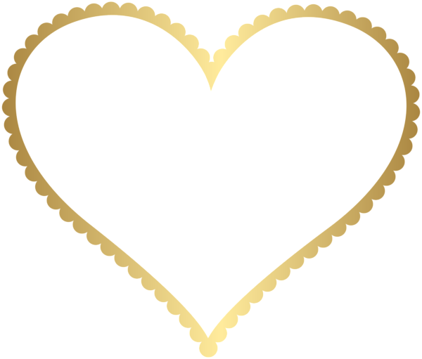 Gold Heart Border Frame Transparent Png Clip Art - Heart Border Png (850x724)
