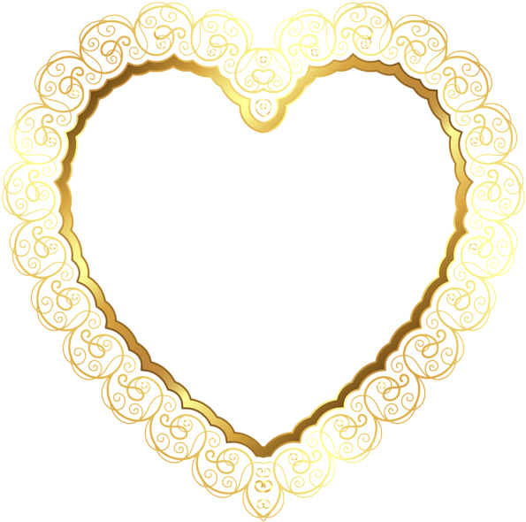 Heart Border - Gold Hearts Transparent Background (850x845)