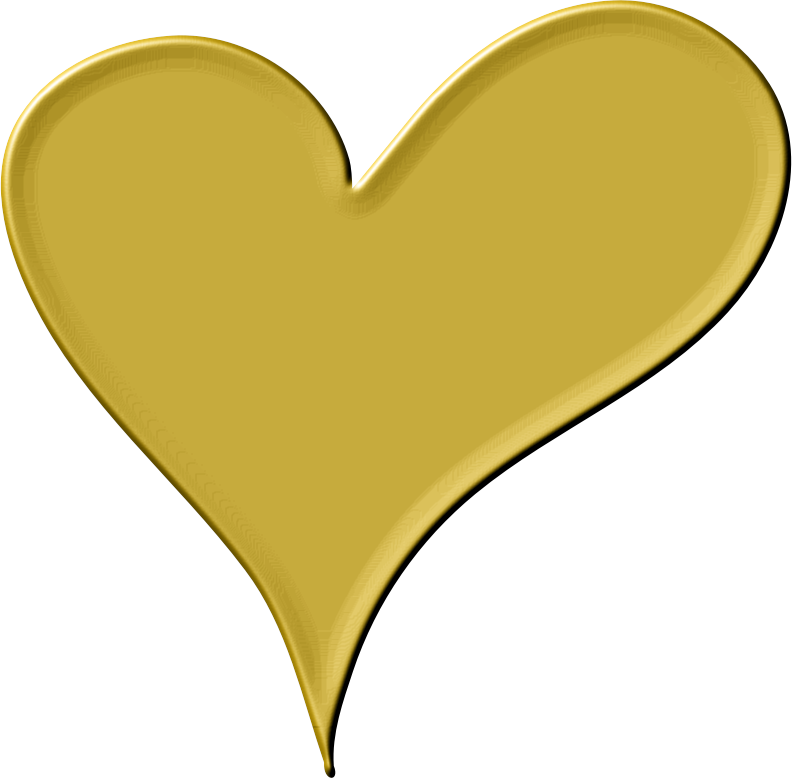 Clipart Heart In Gold - Gold Heart Clip Art (792x778)