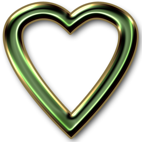 Green And Gold Heart Frame Png By Clipartcotttage - Heart Frame Transparent Png (500x500)