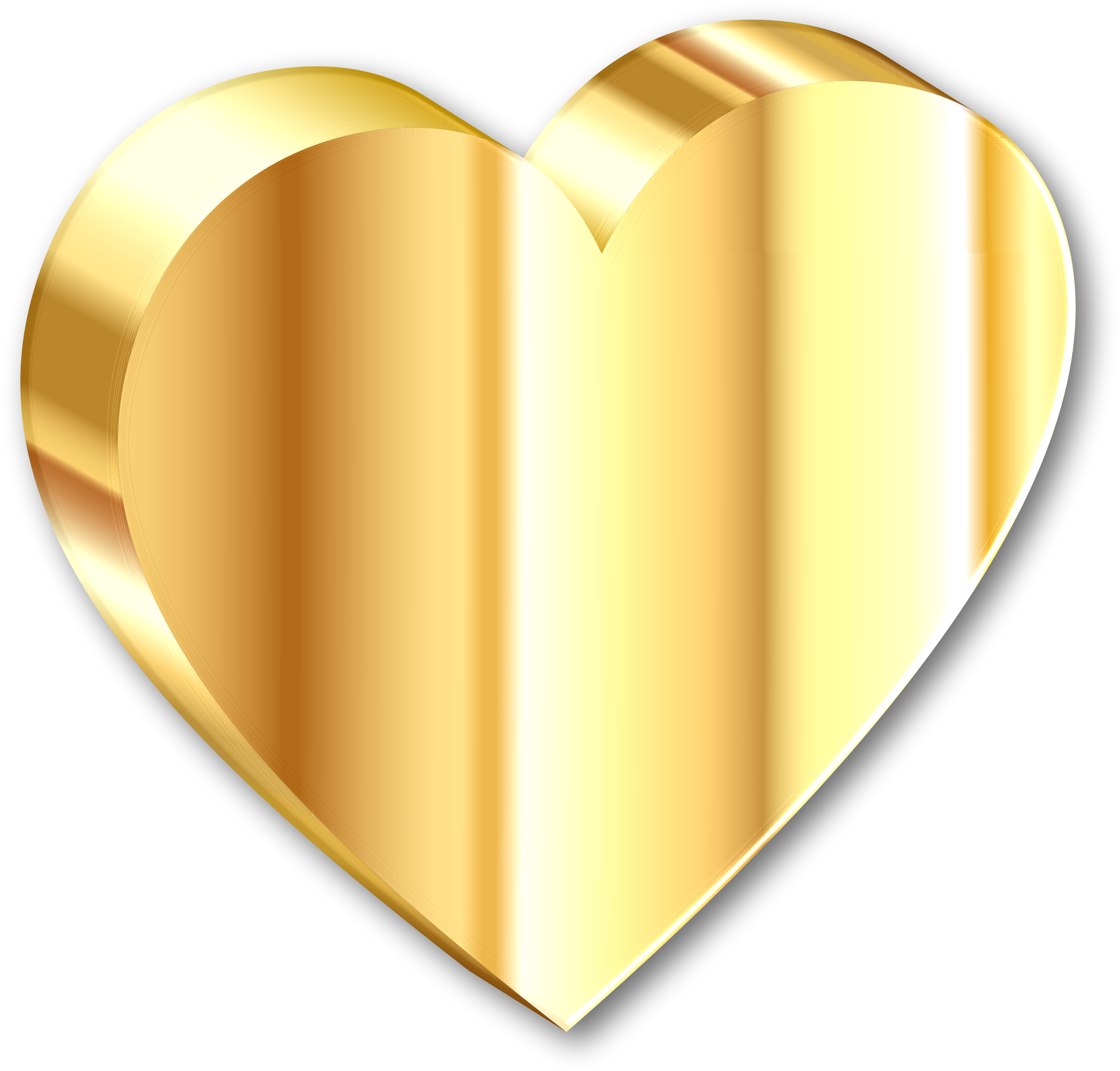 Heart Of Gold With Shadow - 3d Love Symbol Png (2329x2228)