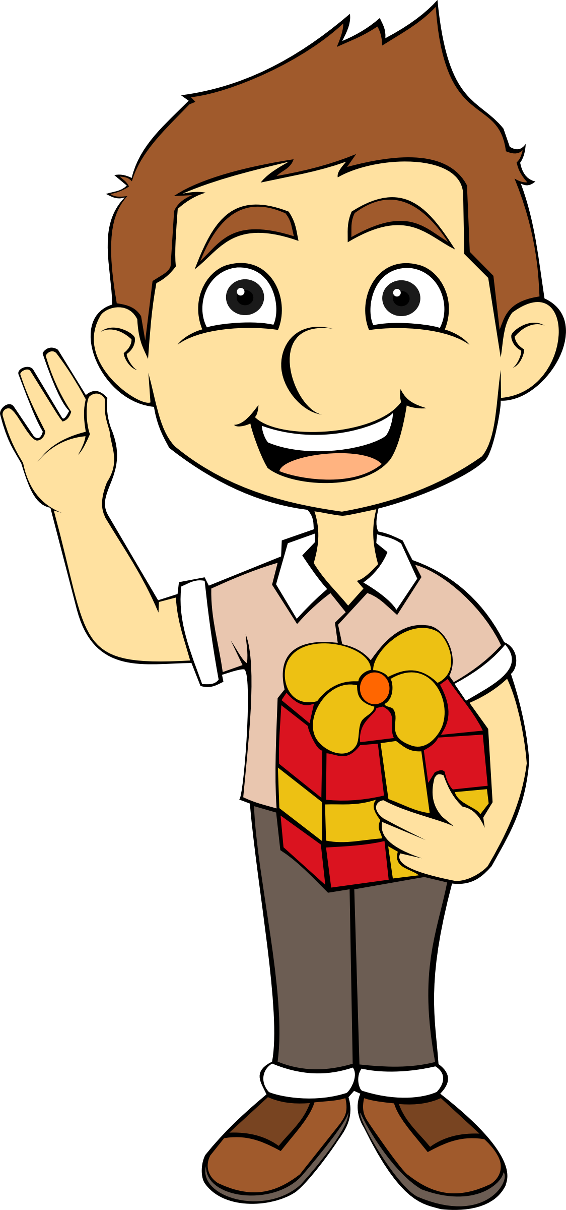 Big Image - Boy With Gift Clipart (1124x2400)