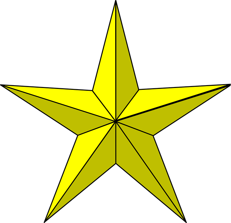Gold Star Clip Art At Clker Com Vector Clip Art Online - Clip Art (744x720)