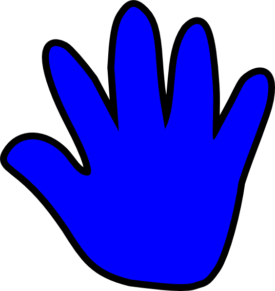 Handprint Clipart Child Handprint Blue Clip Art At - Clip Art (564x597)