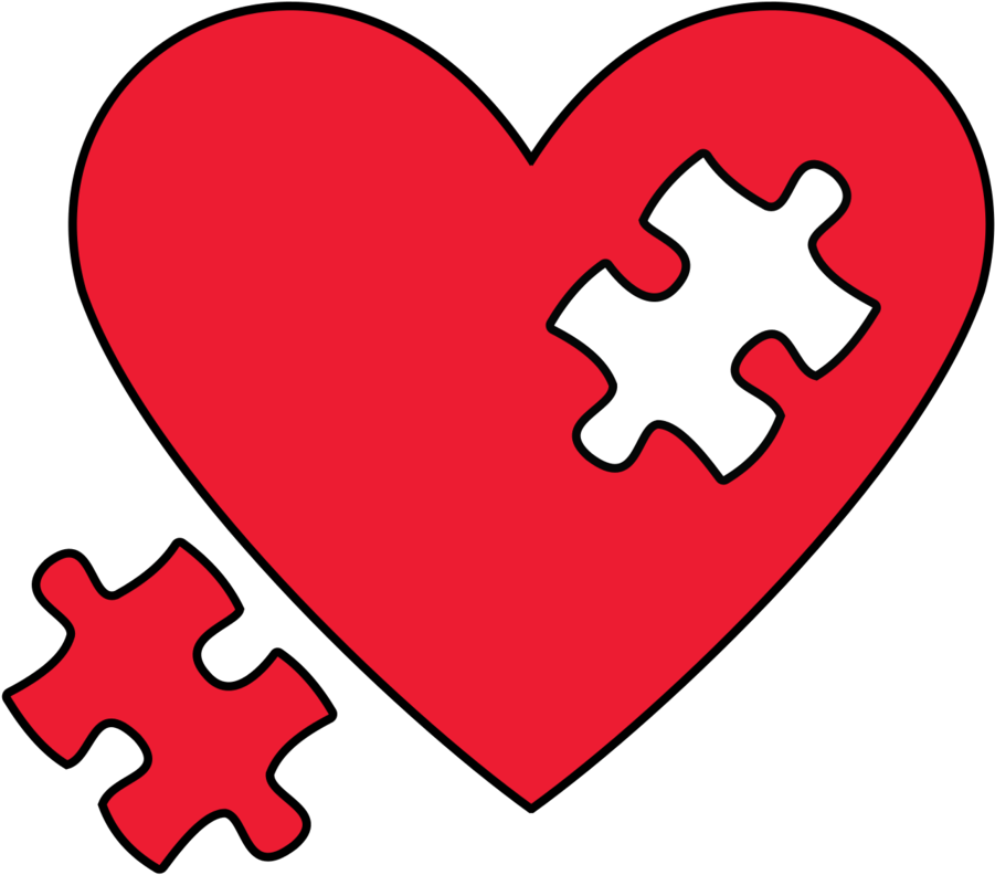 Puzzle Clip Art - Heart With Puzzle Piece (914x805)