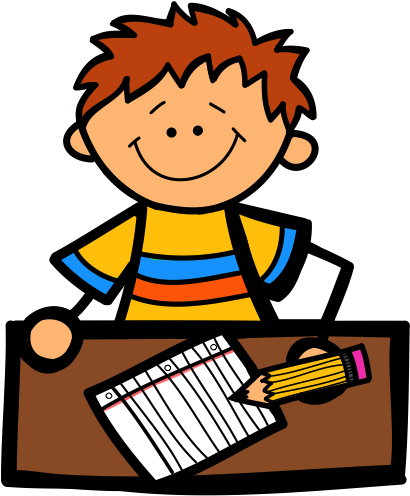 Free Clip Art Children Writing - Clip Art (574x604)