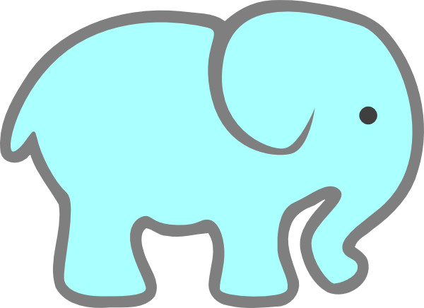 Printable Baby Elephant Template (600x436)