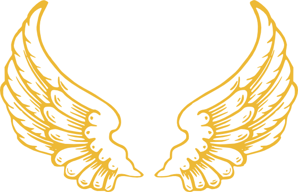 Gold Wings Clip Art - Angel Wings With Halo (600x387)