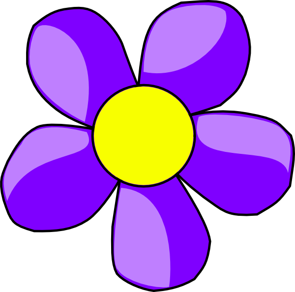 Clip Art Flowers Purple (600x594)