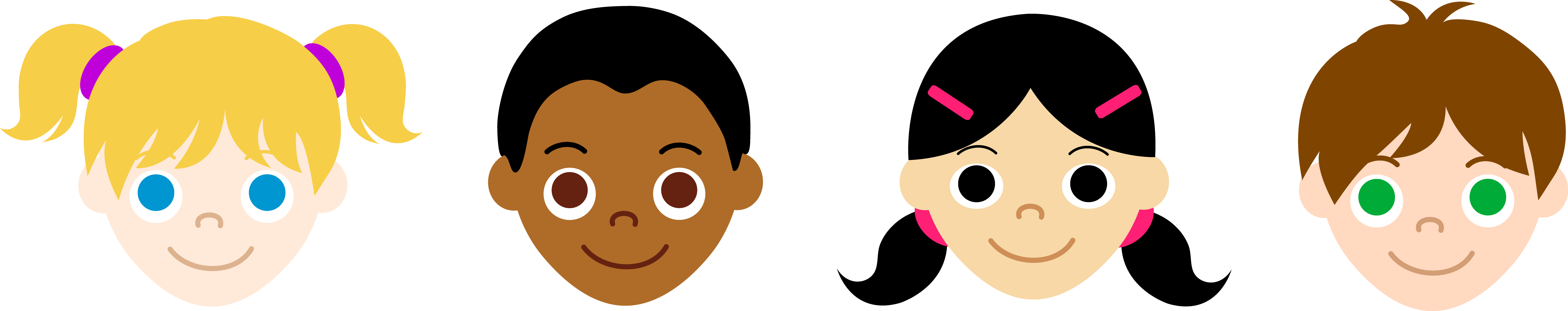 Image Result For Free Clipart Childrens Faces - Kids Face Clipart (7702x1527)