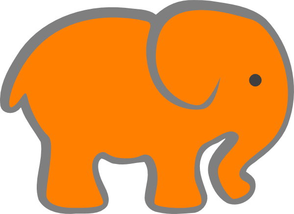 Free Baby Elephant Clip Art Pictures Clipartix - Orange And Grey Elephant (600x436)
