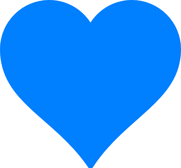 Blue Heart Kokoro Clip Art - Blue Heart Clipart (600x557)