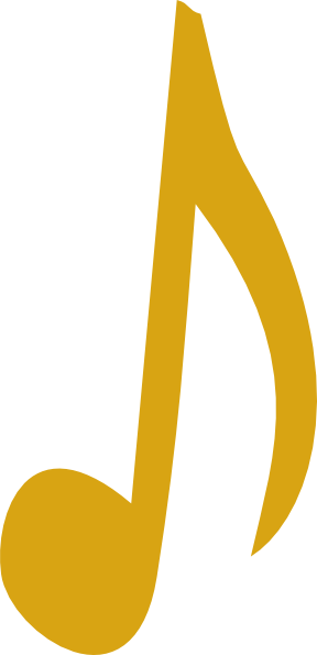 Gold Clipart Music Note - Gold Music Notes Transparent (288x595)