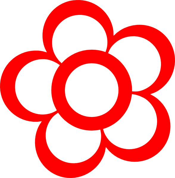 Red Flower Clipart - Clip Art Red Flower (588x598)