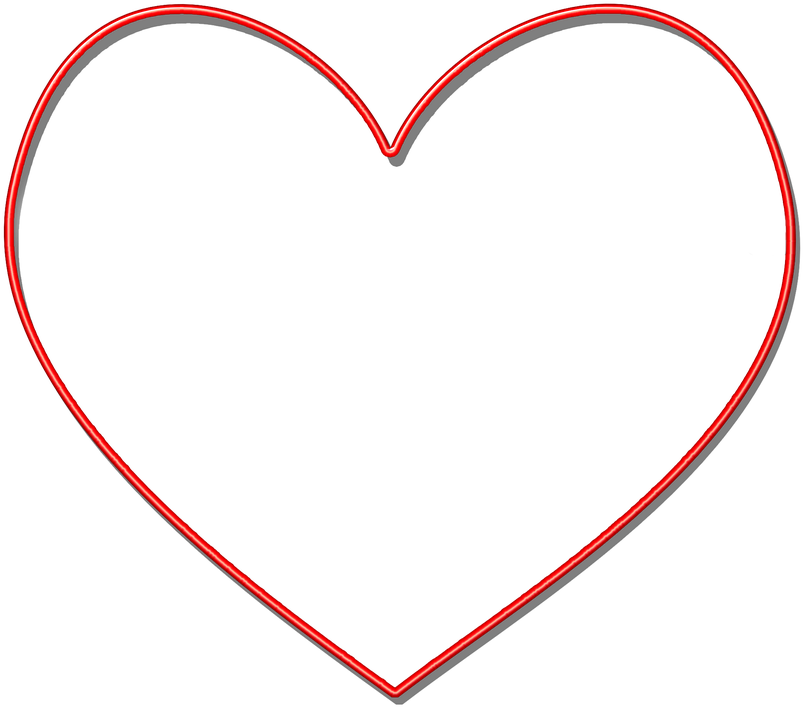 Heart Red Silhouette Shape Shadow - Silueta De Corazón (828x720)