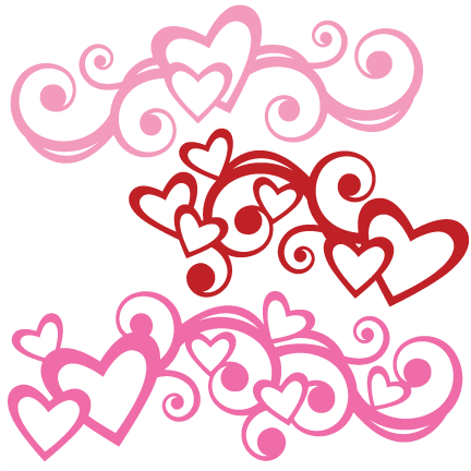 Heart Flourish Set Svg Scrapbook Cut File Cute Clipart - Heart Flourish Svg (432x432)
