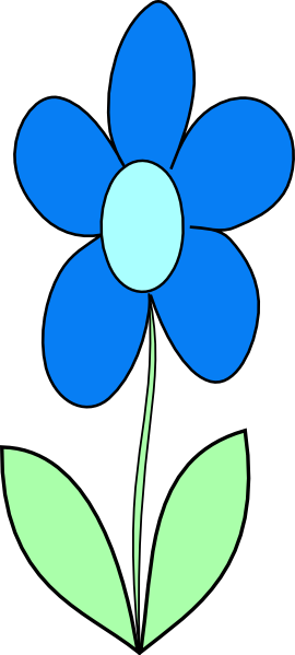 Blue Flower Clip Art At - Clip Art Blue Flower (270x599)