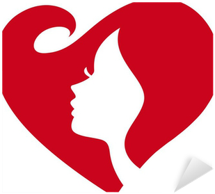 Love Heart Shape Woman Face Silhouette Sticker • Pixers® - Heart Vector (400x400)