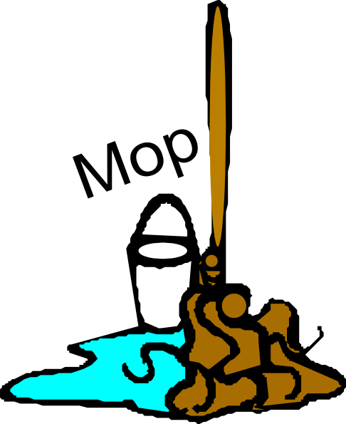 Chores Clipart Clipart - Mop And Bucket Clipart Transparent (486x595)
