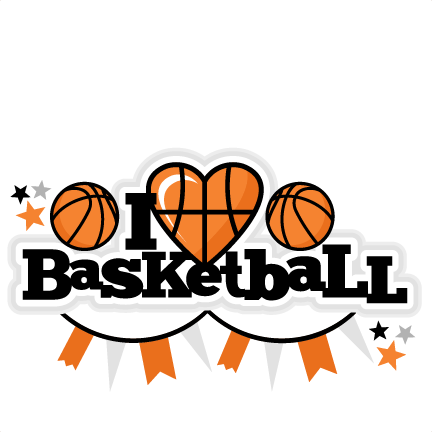 I Heart Basketball Title Scrapbook Cut File Cute Clipart - Cute Basketball Clip Art (432x432)