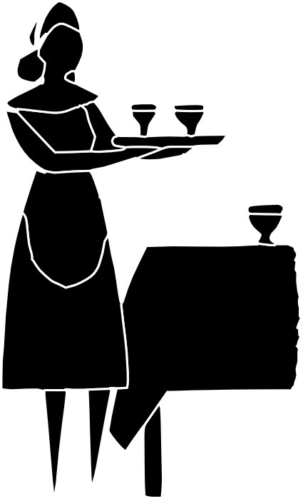 Free Clipart Of Waiters, Waitresses And Bartenders - Waitress Clipart Transparent (425x699)