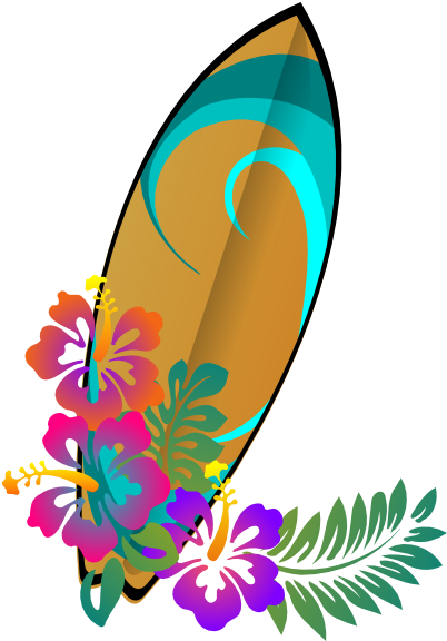 Clipart Info - Hawaiian Surfboard Clip Art (492x597)
