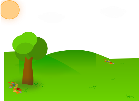 Nice Landscape Cartoon Clip Art - Vector Taman Png (600x340)
