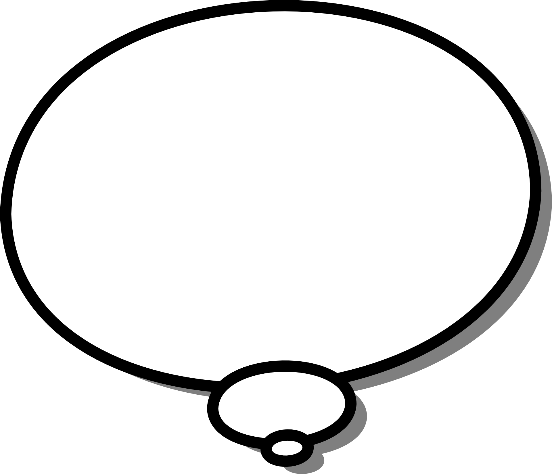 A Simple Black And White, Round Cartoon Callout With - Speech Bubble Black Background (1920x1649)