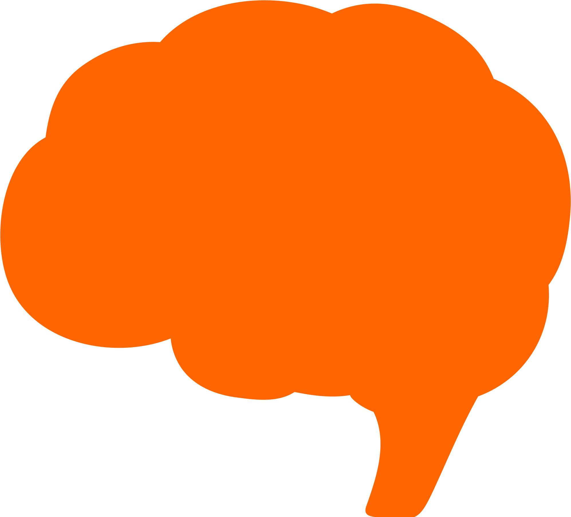 Brains Clipart Orange - Orange Brain (2000x1804)
