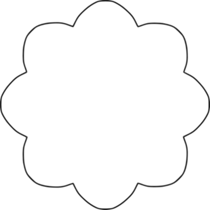 Black And White Shapes Clipart - Flower Shape Clipart Black And White (728x728)