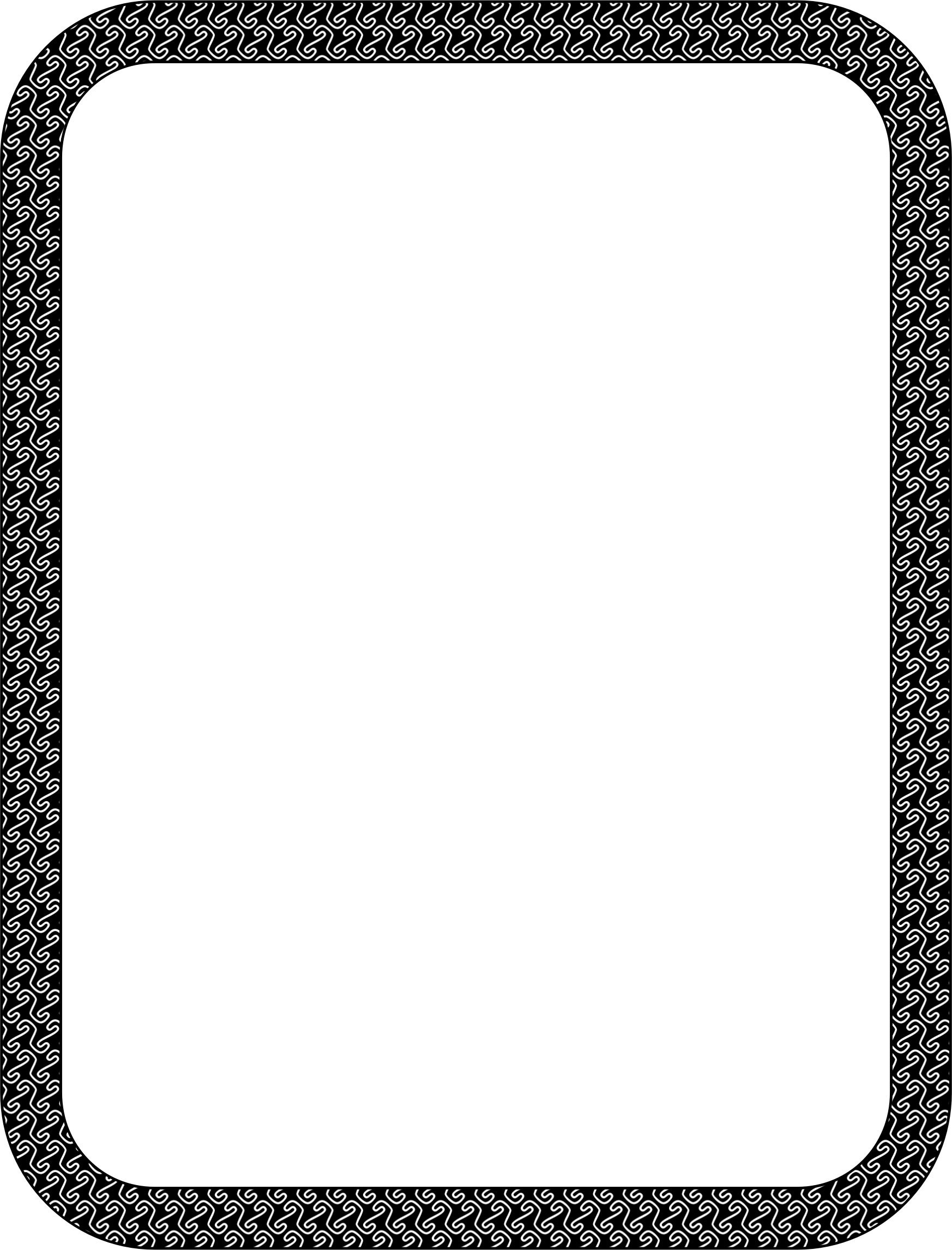 Winter - Love Heart Border Black And White (1746x2292)