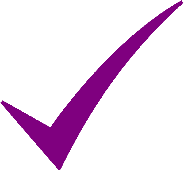 Contacted The Auction Office With Questions - Purple Check Mark Clip Art (600x556)
