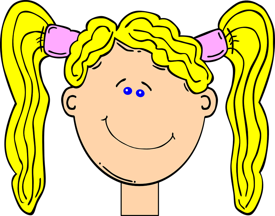 Happy Blonde Girl With Pig Tails Clip Art At Clker - Clip Art Pig Tails (916x720)
