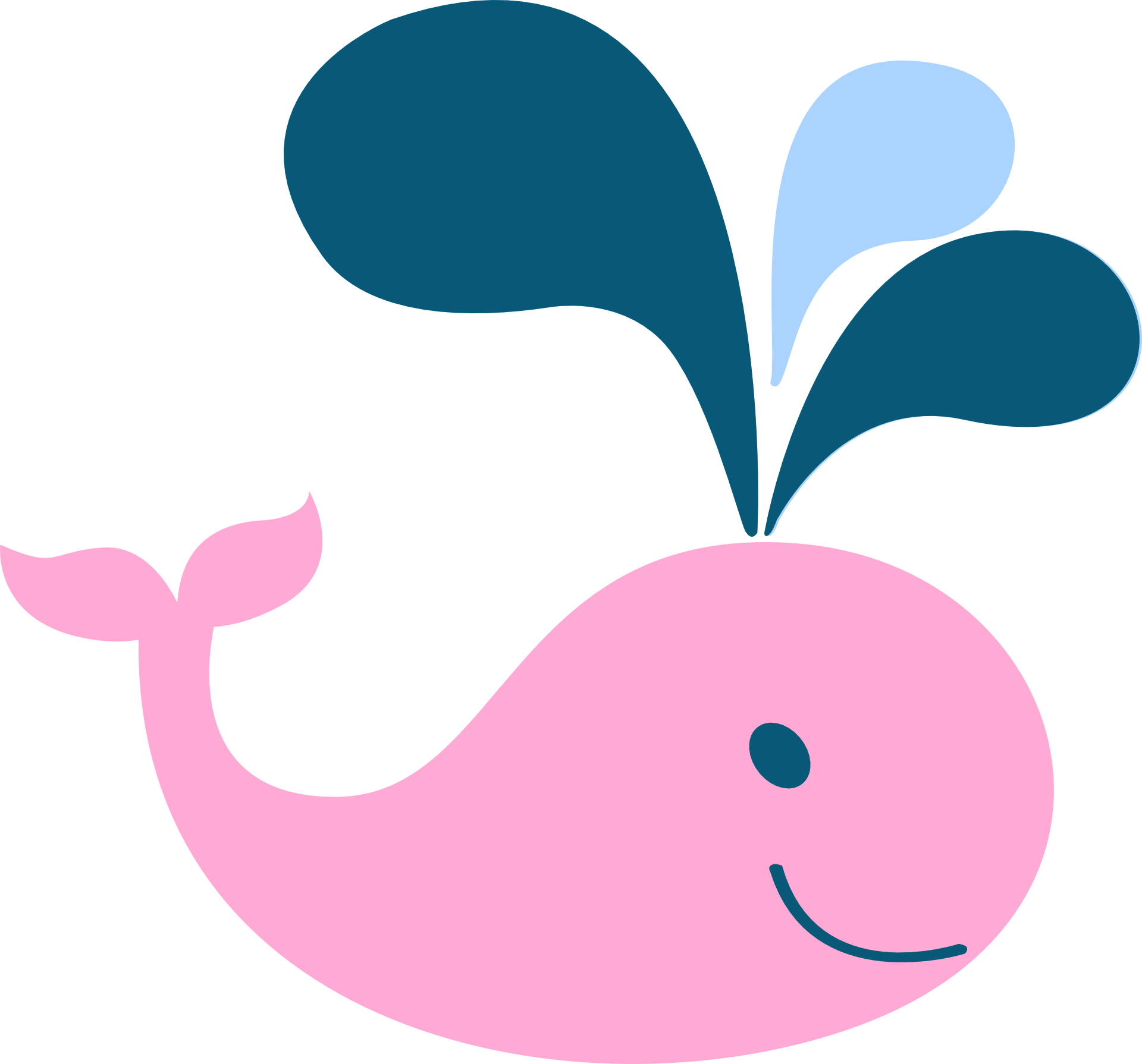 Pink - Baby - Whale - Clipart - Pink Whale (1920x1790)