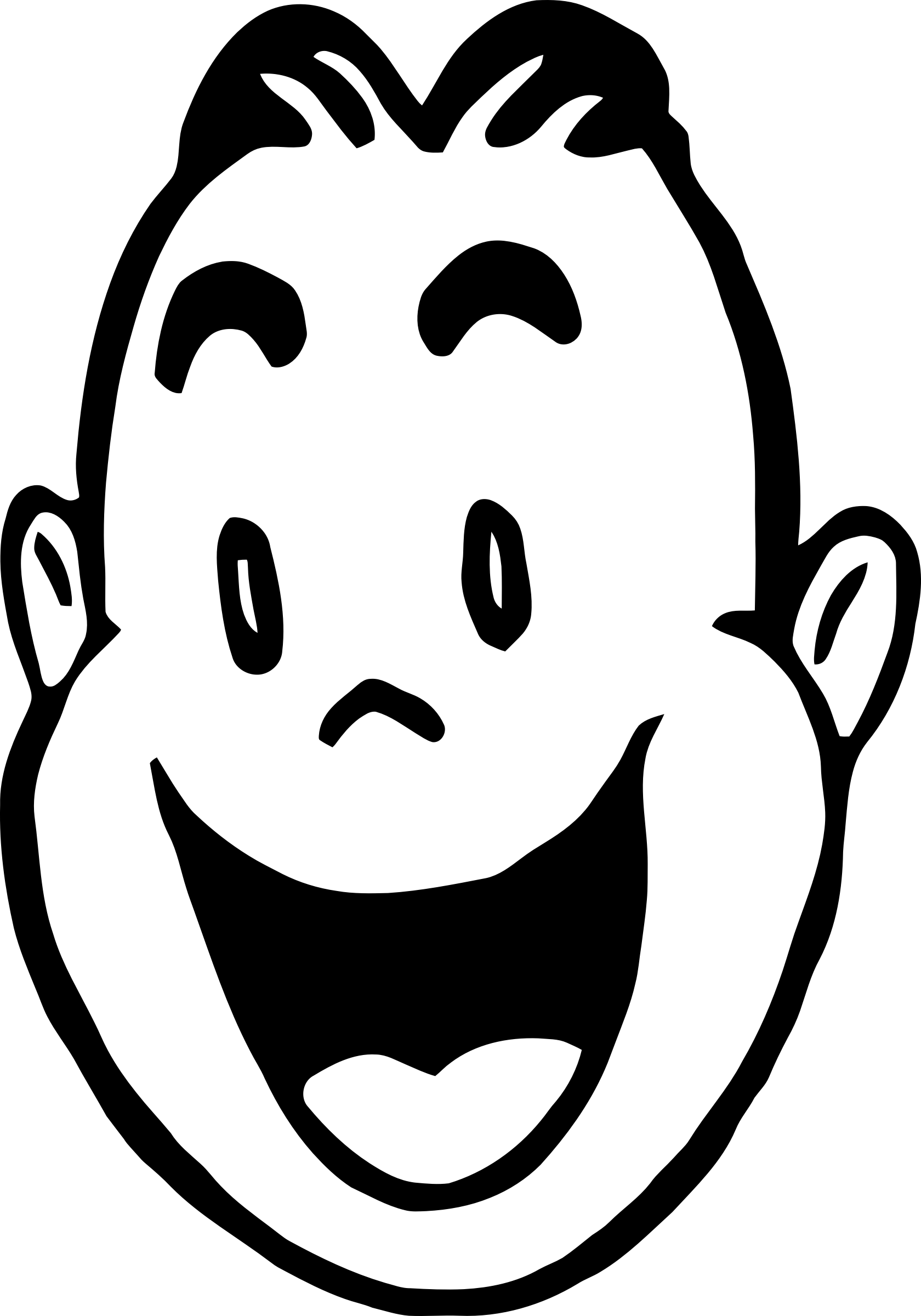 Big Image - Happy Clipart Black And White (1680x2400)