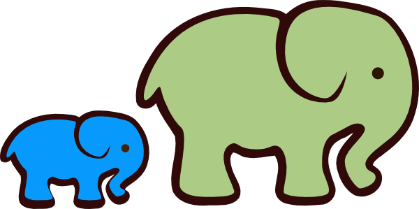 Free Download Baby Elephant Clipart Vector Clip Art - Small Elephant Images Cartoon (600x299)