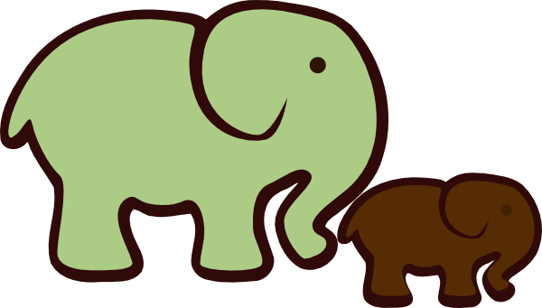 How To Set Use Elephant Mom & Baby Svg Vector - Elephant Clip Art (600x341)