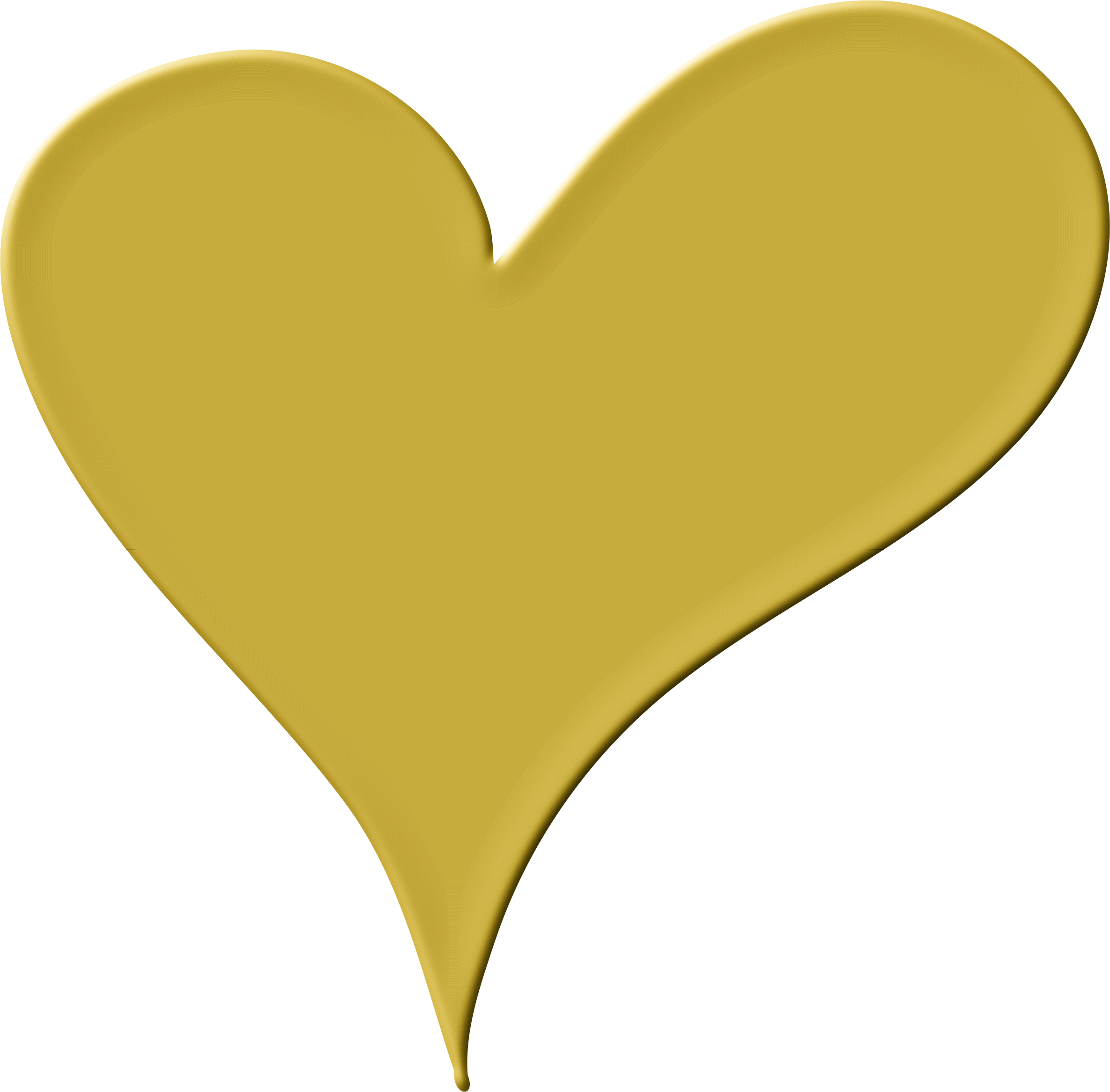 Heart Clipart Gold - Gold Heart Clip Art (2372x2334)