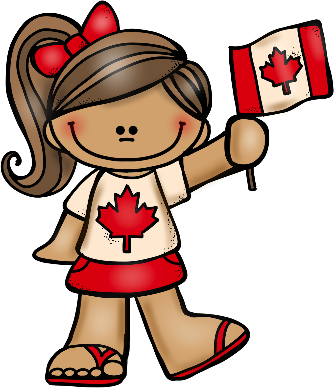 July 1st Is Canada Day Here Is A Canadian Boy And Girl - Red And White Day (1383x1600)