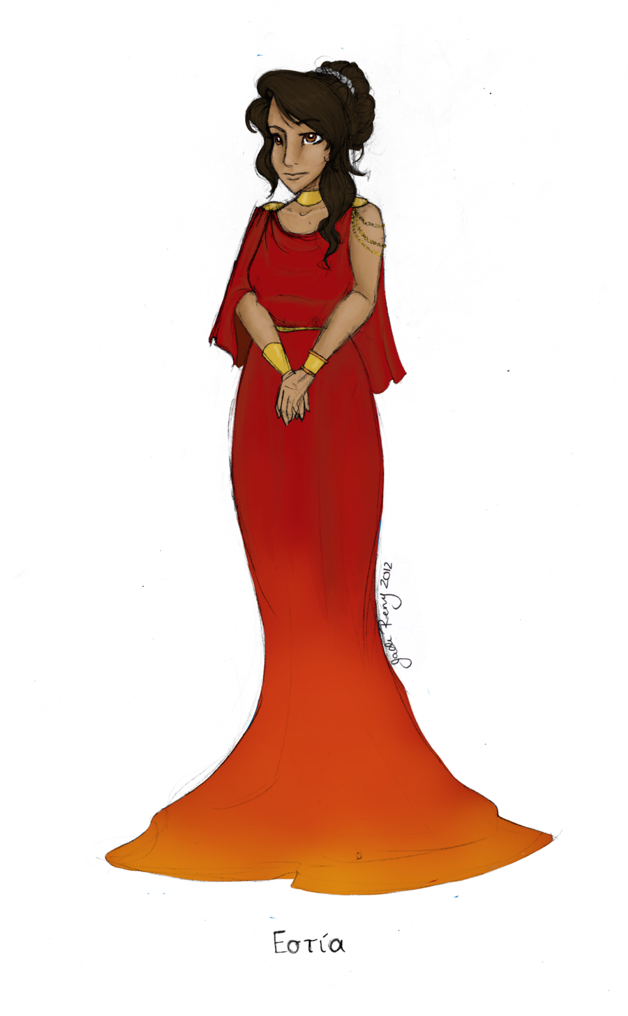 Mythology Clipart Hestia - Ancient Greek Goddess Hestia (900x1456)