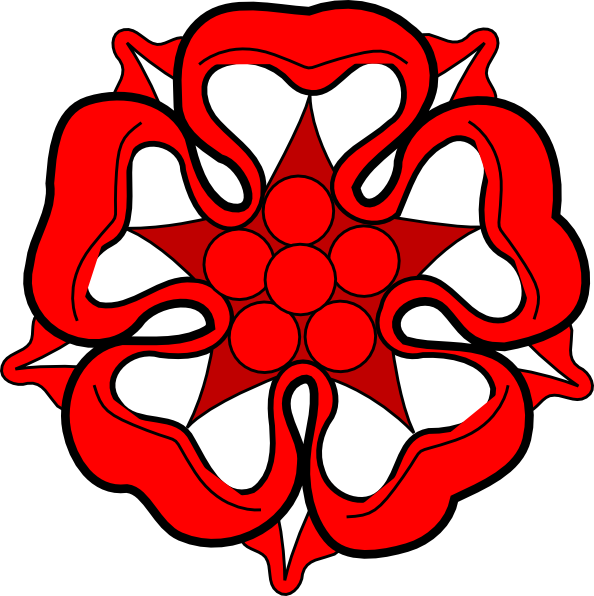 Red White Red Heraldric Flower Clip Art - Red White Red Heraldric Flower Clip Art (594x596)