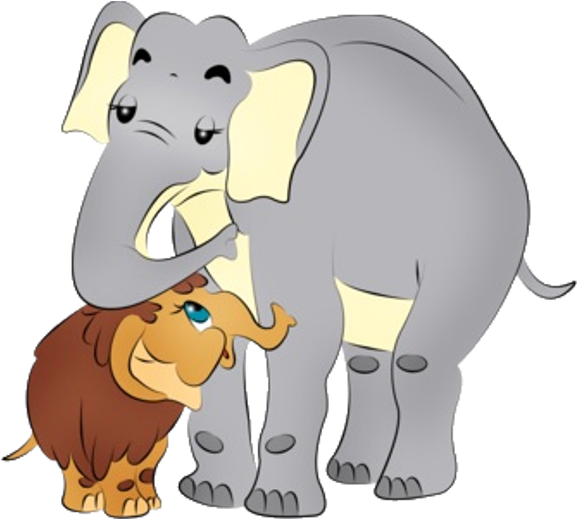 Mother And Baby Cartoon Elephant Pictures - Baby Elephants In Cartoon (600x600)