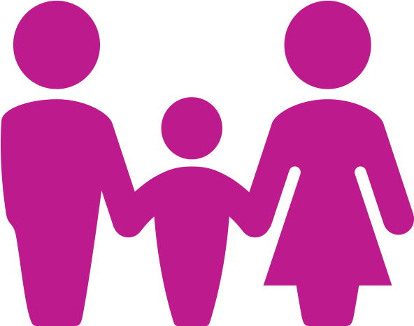 Mother, Father And Child - Pink Family Icon Png (600x600)