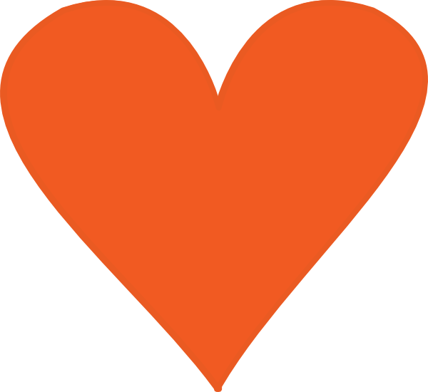 Orange Heart Clip Art - Heart Clipart Orange (600x550)