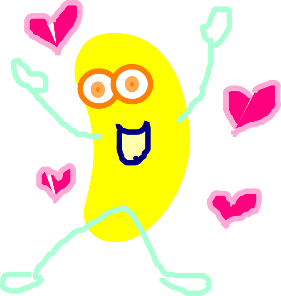 Yellow Jumping Jelly Bean Clip Art At Vector Clip Art - Free Animated Clipart Jelly Bean (564x596)