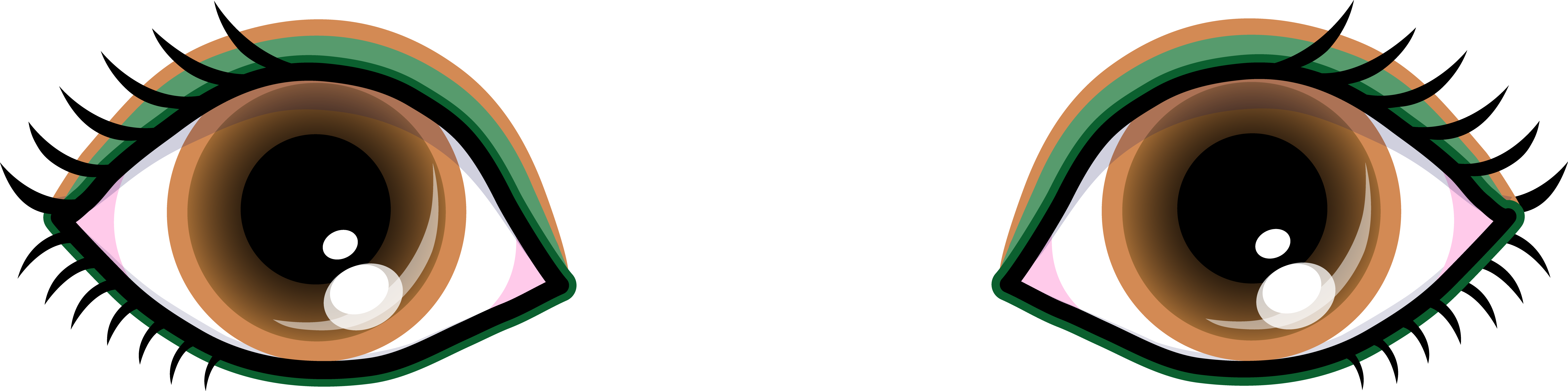 Female Brown Eyes Clipart - External Character Traits (7935x1977)