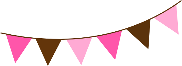 Image Of Bunting Clipart - Pink Flag Banner Clipart (600x219)