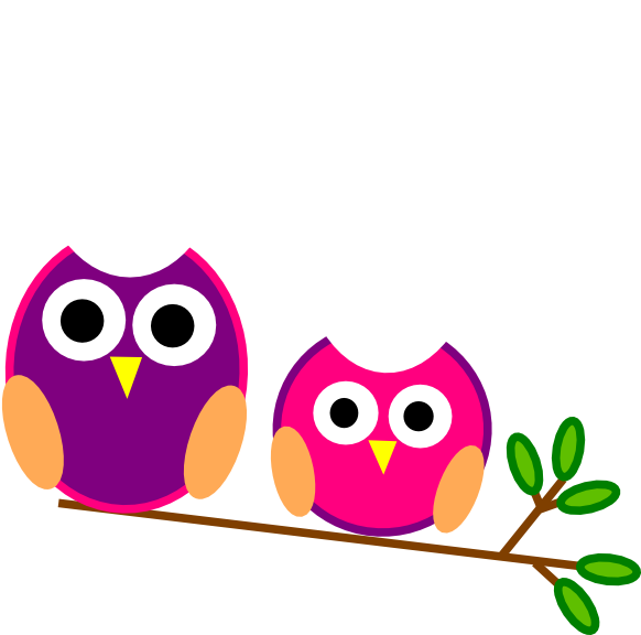 Cute Pink And Purple Owls Clip Art At Clker - Editable Classroom Door Signs (600x575)