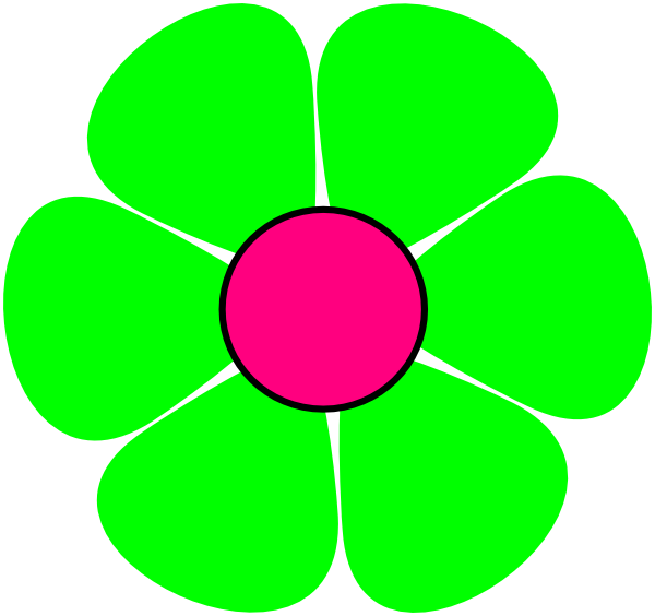 Green Small Flower Clip Art Cliparts - 70s Flower (600x564)